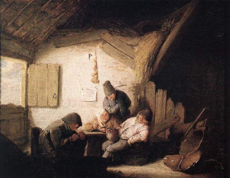 OSTADE, Adriaen Jansz. van Village Tavern with Four Figures sag oil painting picture